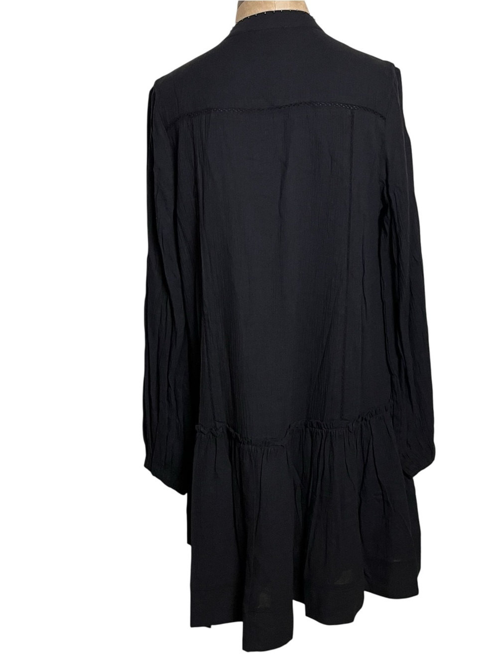 Pomander Place Ophelia NWOT Black Cotton Gauze Resort Boho Mini Dress – Size M - Picture 9 of 13